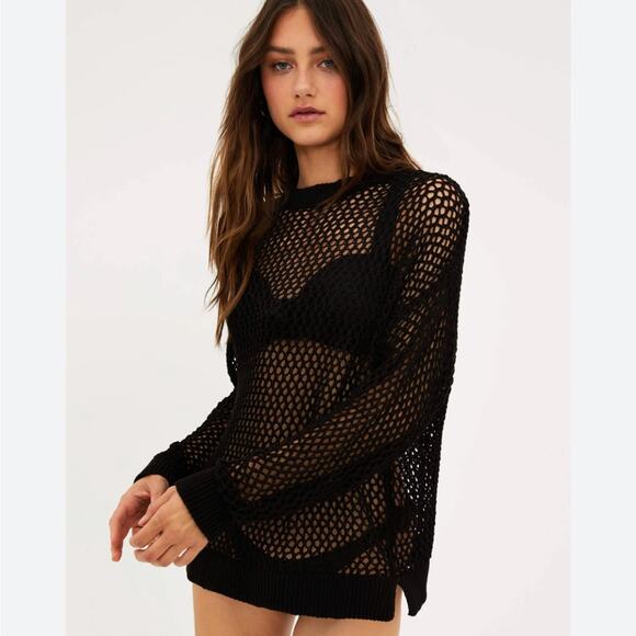 Beach Riot Hilary cover up sweater black - Picture 1 of 8